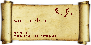 Kail Jolán névjegykártya