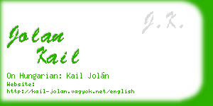 jolan kail business card
